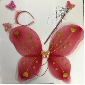 Kids Baby Fairy Wings Fashion Butterfly Wings Dress Up Party 3 pcs set (wing+Stick+ hairband)