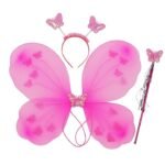 Kids Baby Fairy Wings Fashion Butterfly Wings Dress Up Party 3 pcs set (wing+Stick+ hairband) thumbnail 5