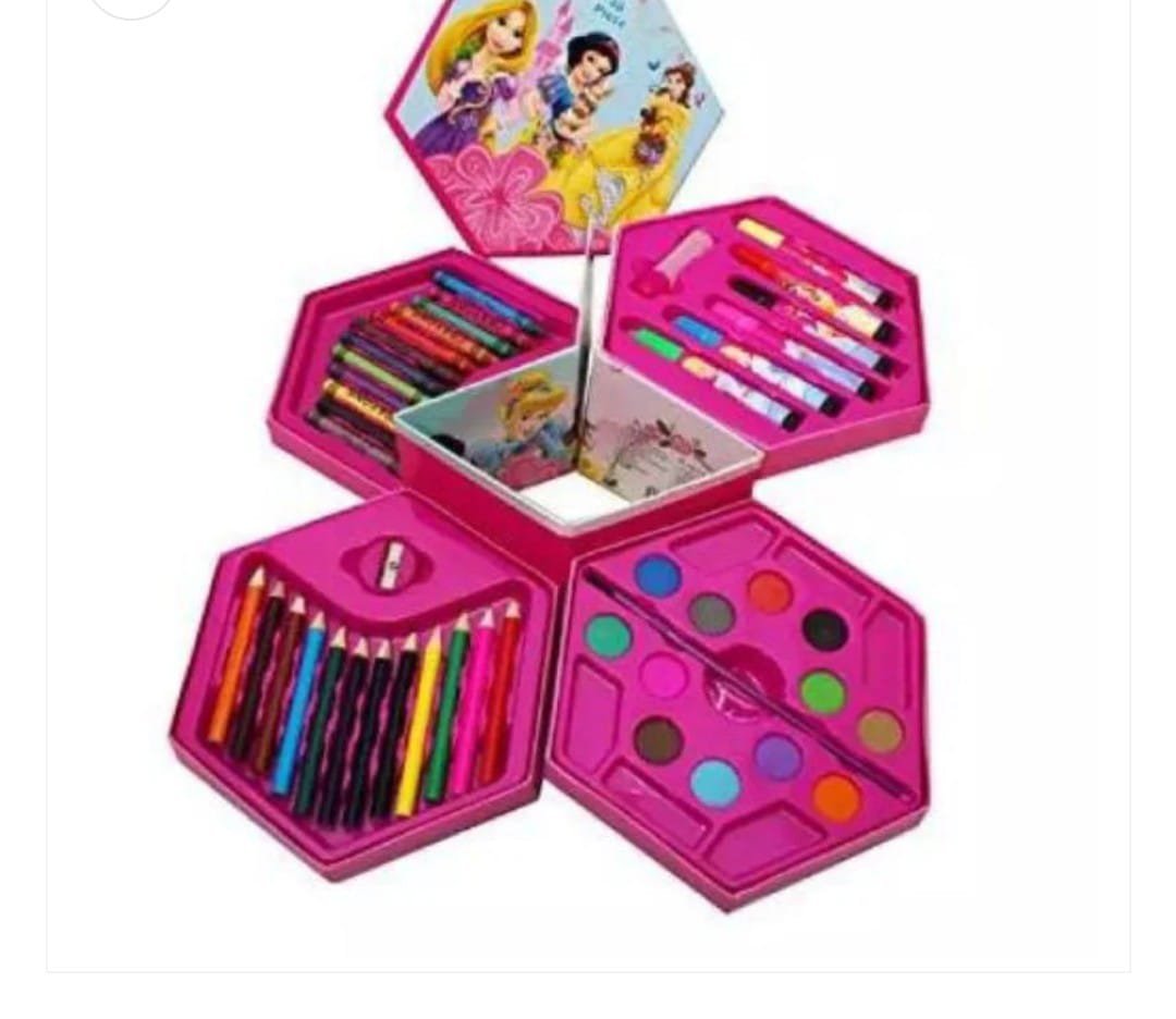 46 Pcs Painting colour kit for kids, fun Disney/Cartoon character art set(random design color) - Image 2