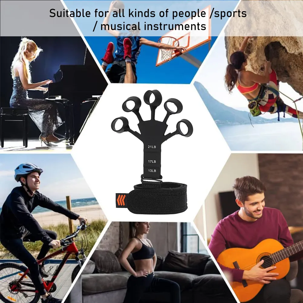 Finger Exerciser - Gripster Strengthener Finger Stretcher Hand Gripper Silicone Finger Grip Patient Hand Strengthening Guitar Finger Flexion and Hand Strengthening Extension Exercise Device - Image 2