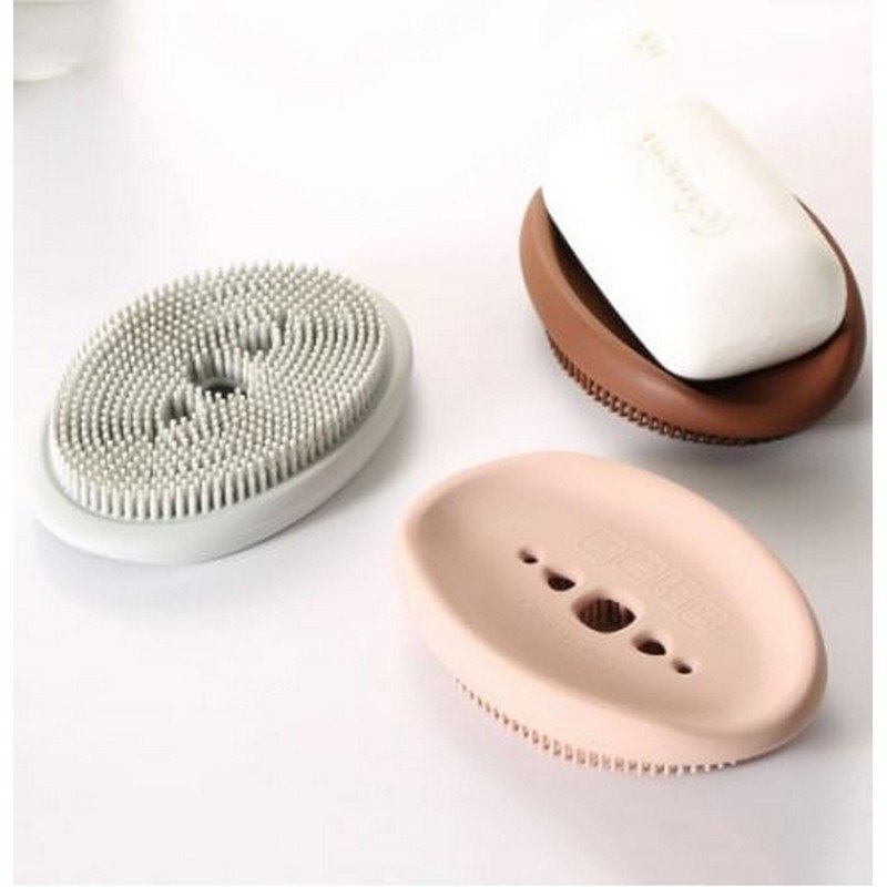 2 in 1 Silicone Soap Holder Double Sided Flexible Multifunctional Bathroom Kitchen Soap | Random Color