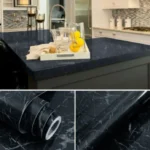 Self Adhesive Black Marble Sheet for Kitchen / Waterproof Anti Oil & Heat Resistant Wallpaper Sheet thumbnail 2