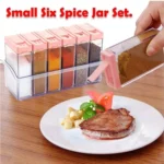 Spice Jars Dispenser Masala Rack Easy Flow Storage Crystal Seasoning Box Multicolour Set of 6 thumbnail 1