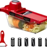 10 in 1 Mandoline Slicer Vegetable Cutter with Stainless Steel Blade Manual Potato Peeler Carrot Cheese Grater Dicer Kitchen Tool thumbnail 5