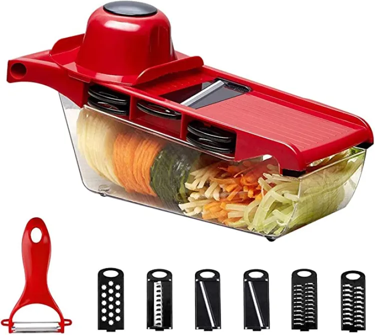 10 in 1 Mandoline Slicer Vegetable Cutter with Stainless Steel Blade Manual Potato Peeler Carrot Cheese Grater Dicer Kitchen Tool - Image 5