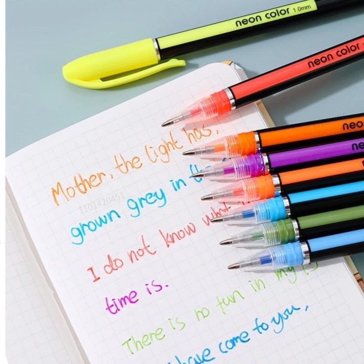 Gel Pen & Highlighter Set | 12 Pens | 1.0mm Color Pen Set for Art, Journaling & School Supplies - Image 2