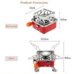 Mini Portable Square Stove for Backpacking Hiking Windproof Burner Camping Stove Foldable Stove for Outdoor picnic (without gas bottle) thumbnail 4