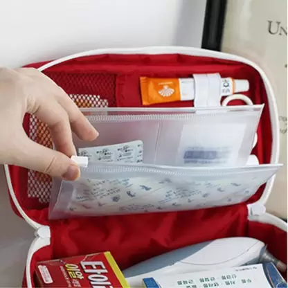 Medical First Aid Kit Pouch Empty Bag Emergency Medicine Storage Organizer Bag First Aid Kit (Workplace, Home, Sports ) (Random Color)