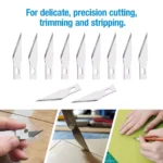 Pen Knife | Detail Precision Cutting tool | Paper, model making, etching, carving Cutter with 6 Blades + 1 Handle thumbnail 1